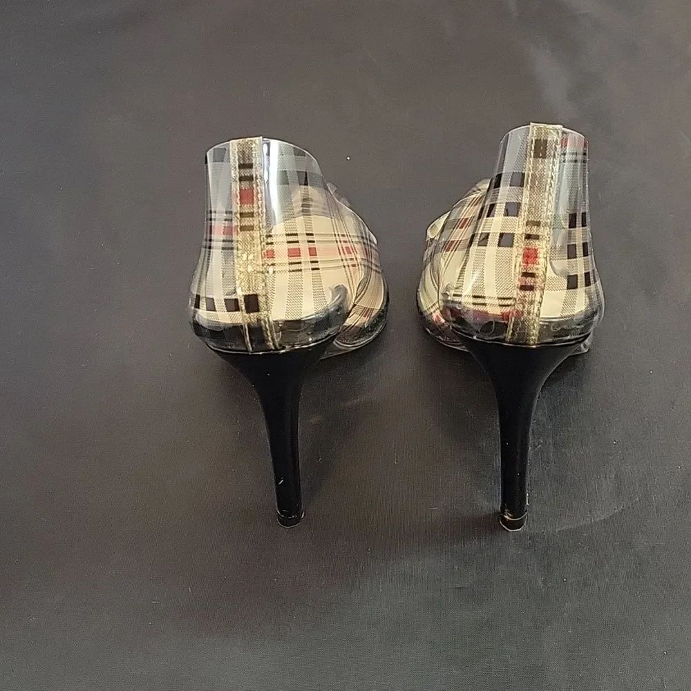 WILD DIVA PLAID POINTED TOE HIGH HEEL STILETTOS PUMP S2 - Picture 10 of 16